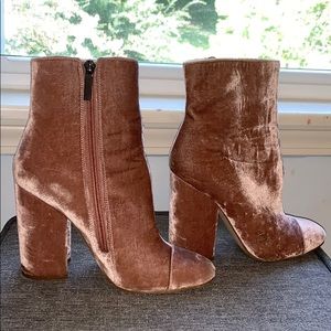 Kendall + Kylie light pink velvet boots!